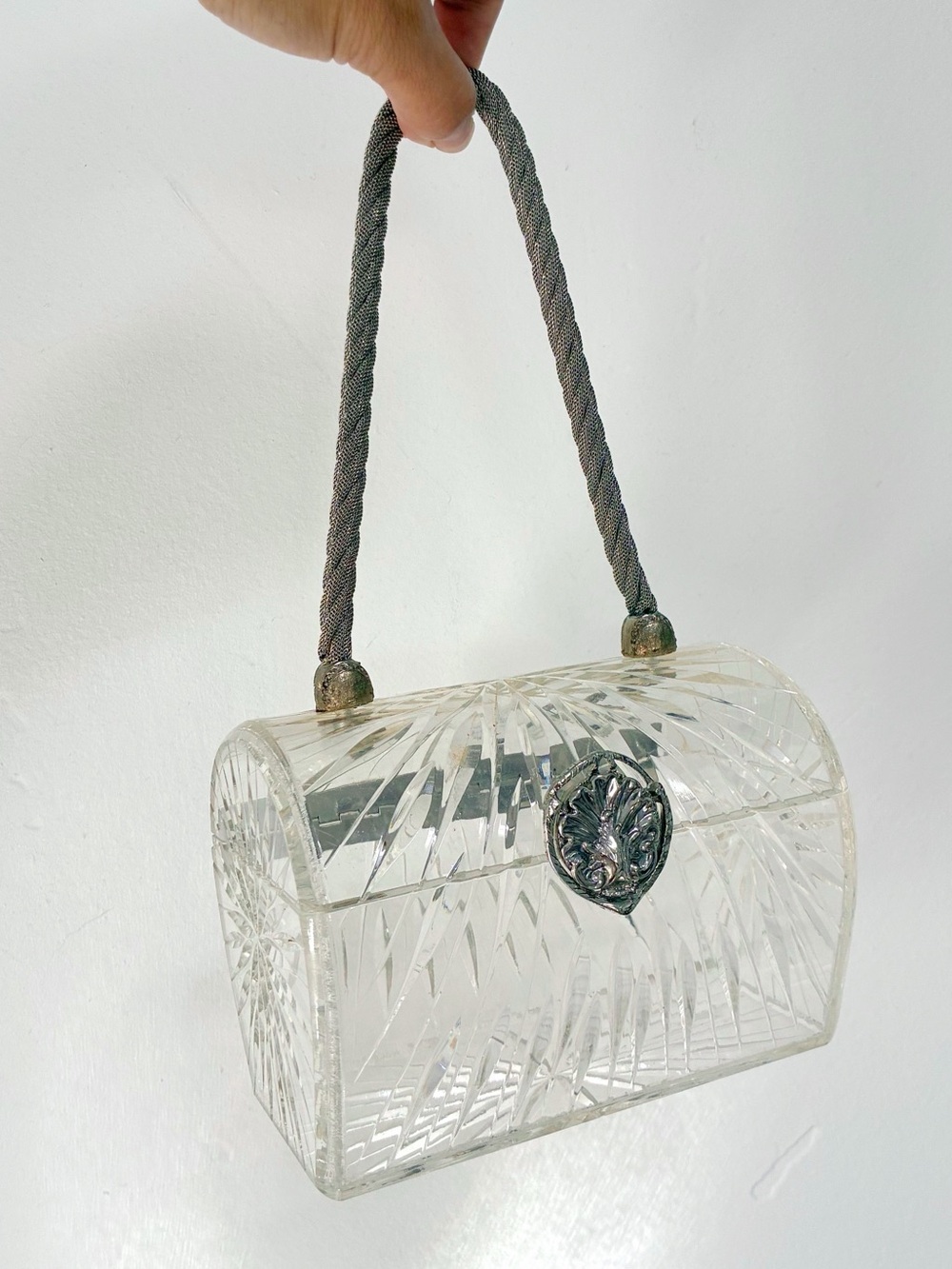 RARE Vintage 1950s Wilardy Starburst Lucite Box Purse